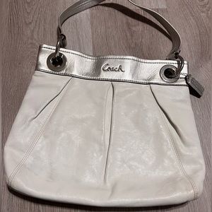 Authentic COACH HandBag Purse White Silver